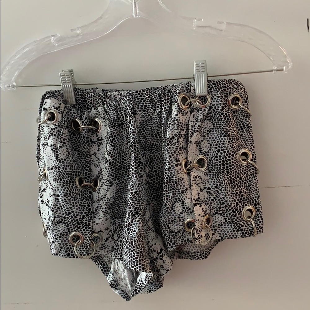 LF Snakeskin Shorts with metal ring details